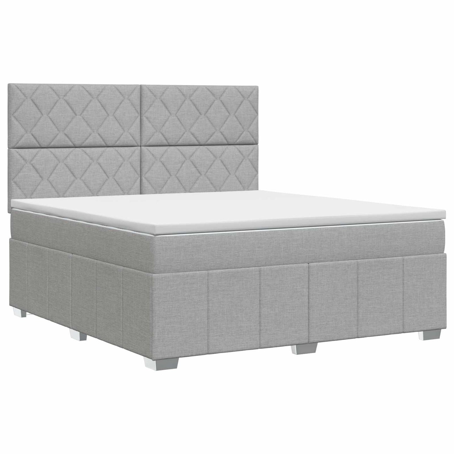 Boxspringbed met matras Lichtgrijs 140 x 200 cm Stof