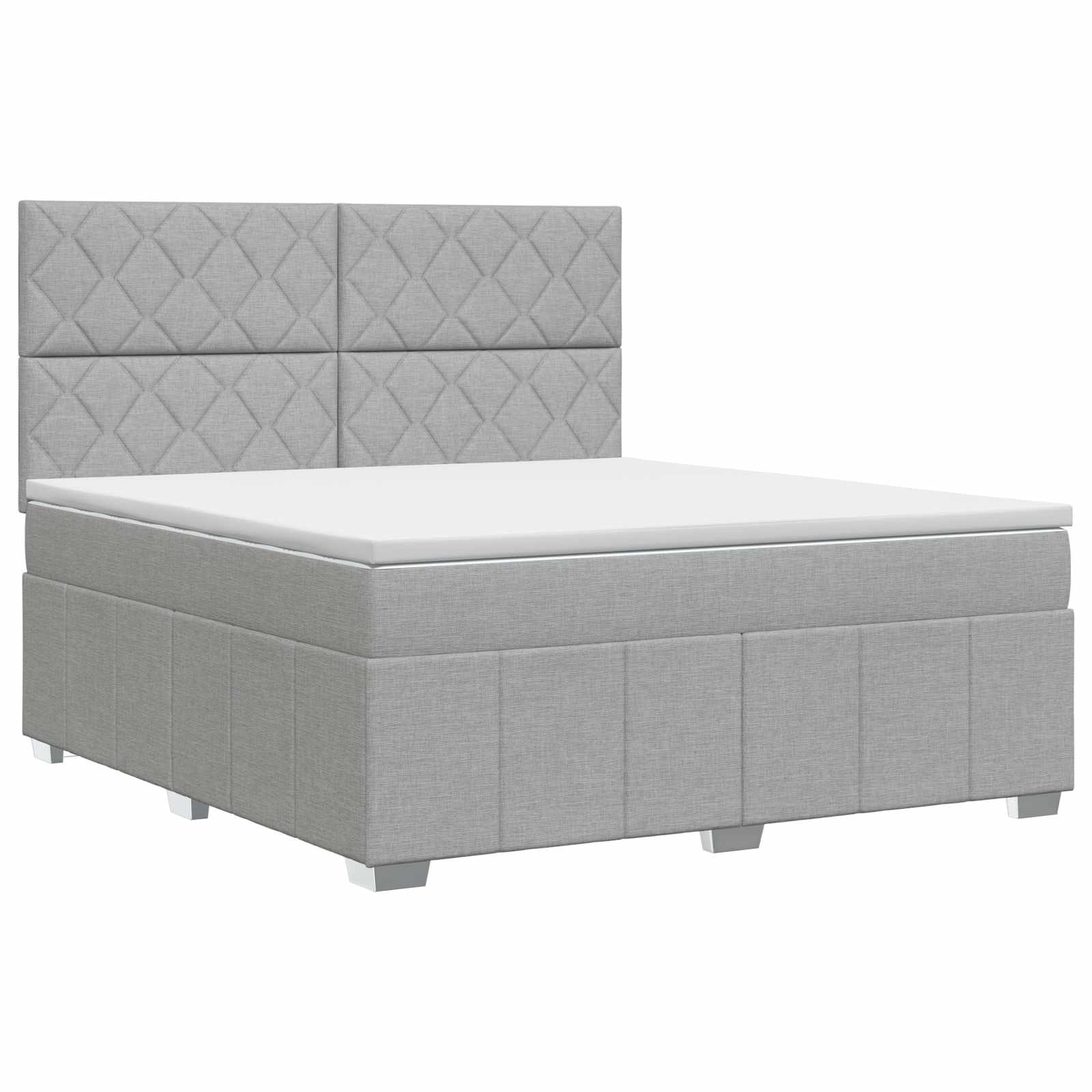 Boxspringbed met matras Lichtgrijs 140 x 200 cm Stof