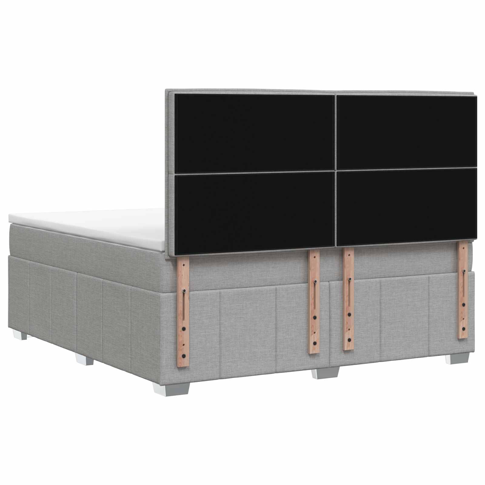 Boxspringbed met matras Lichtgrijs 140 x 200 cm Stof