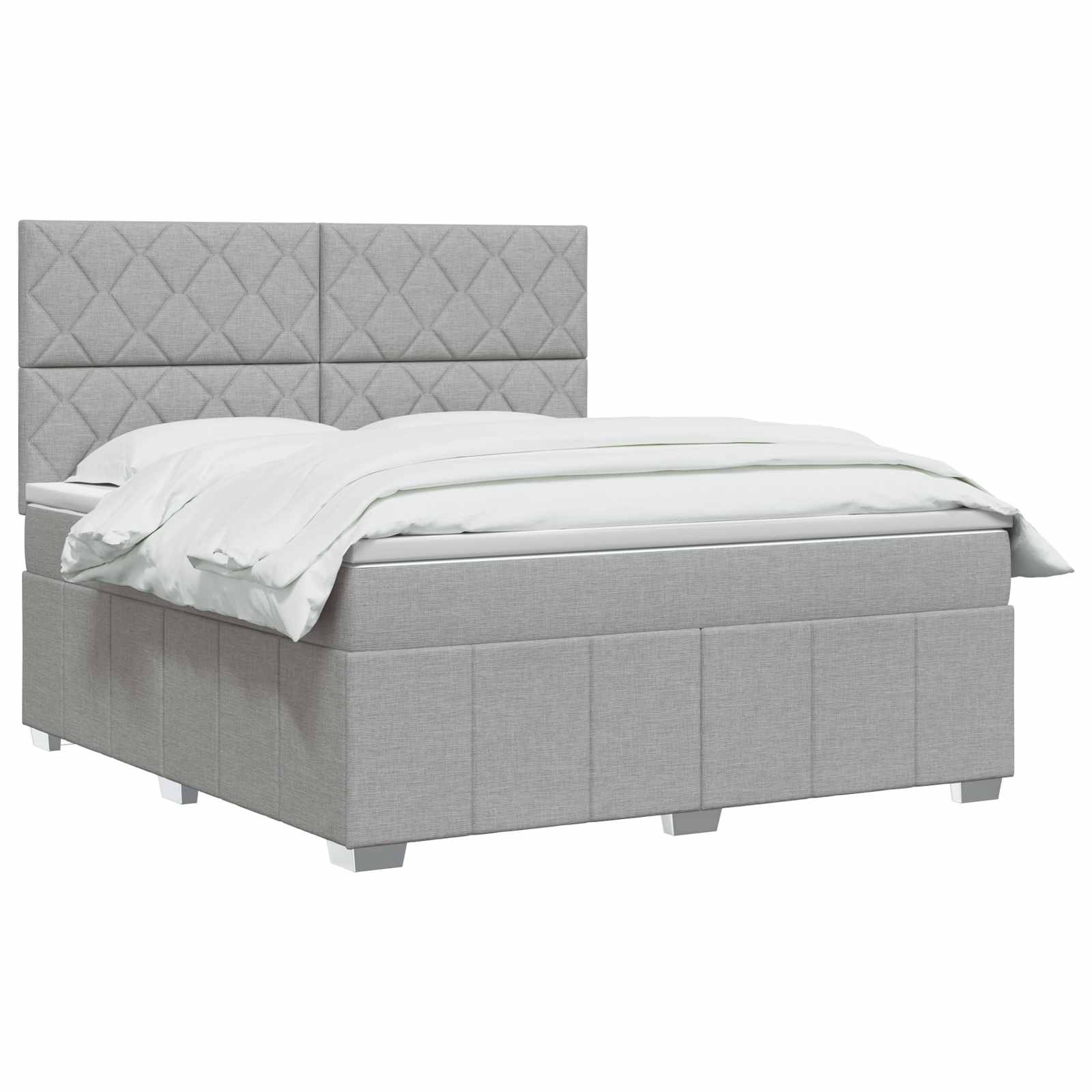 Boxspringbed met matras Lichtgrijs 140 x 200 cm Stof