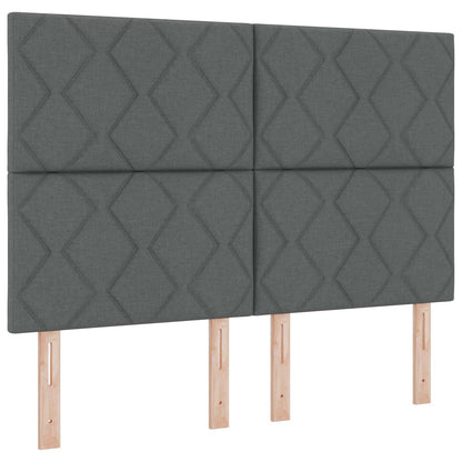 Boxspringbed met matras Donkergrijs 140 x 200 cm Stof