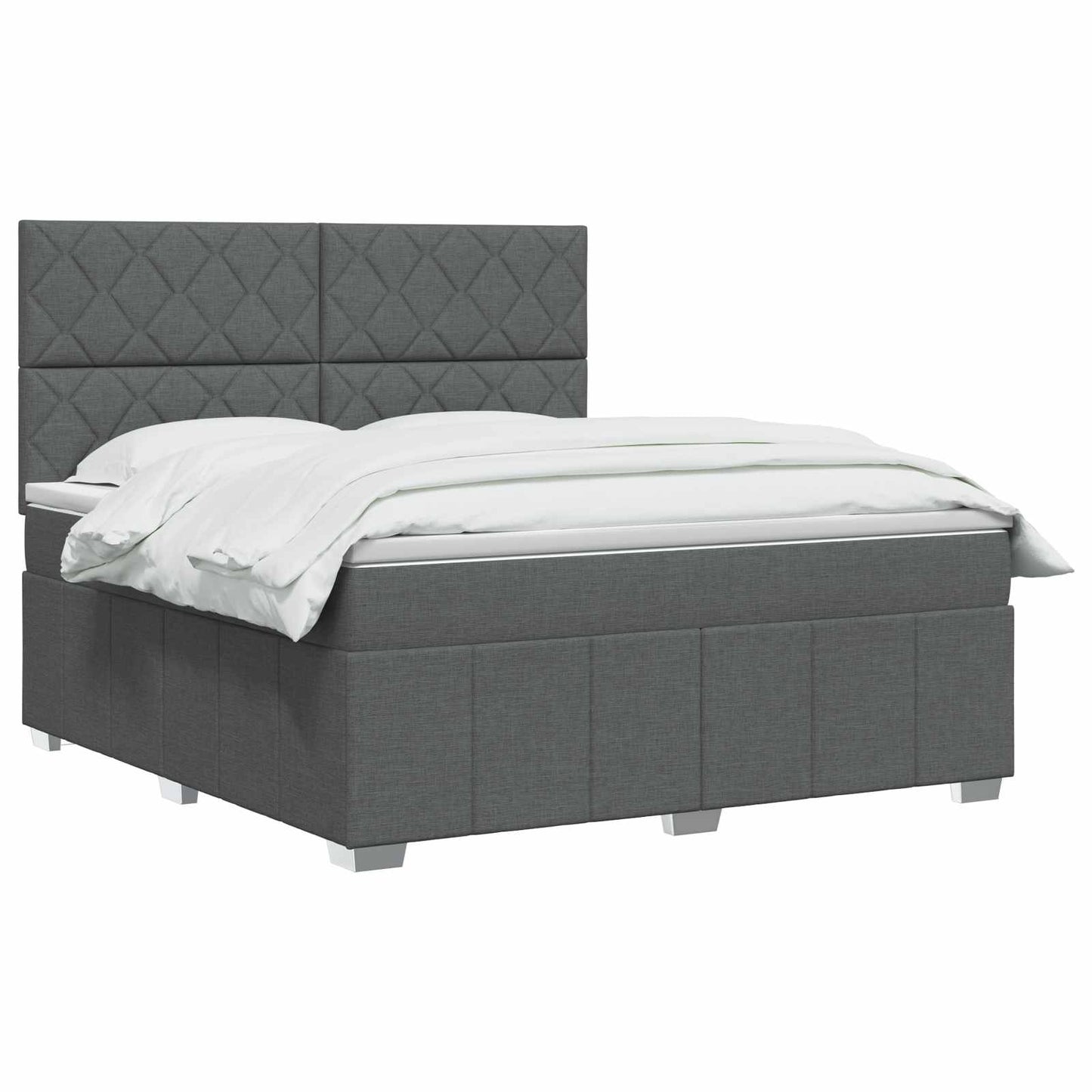 Boxspringbed met matras Donkergrijs 140 x 200 cm Stof