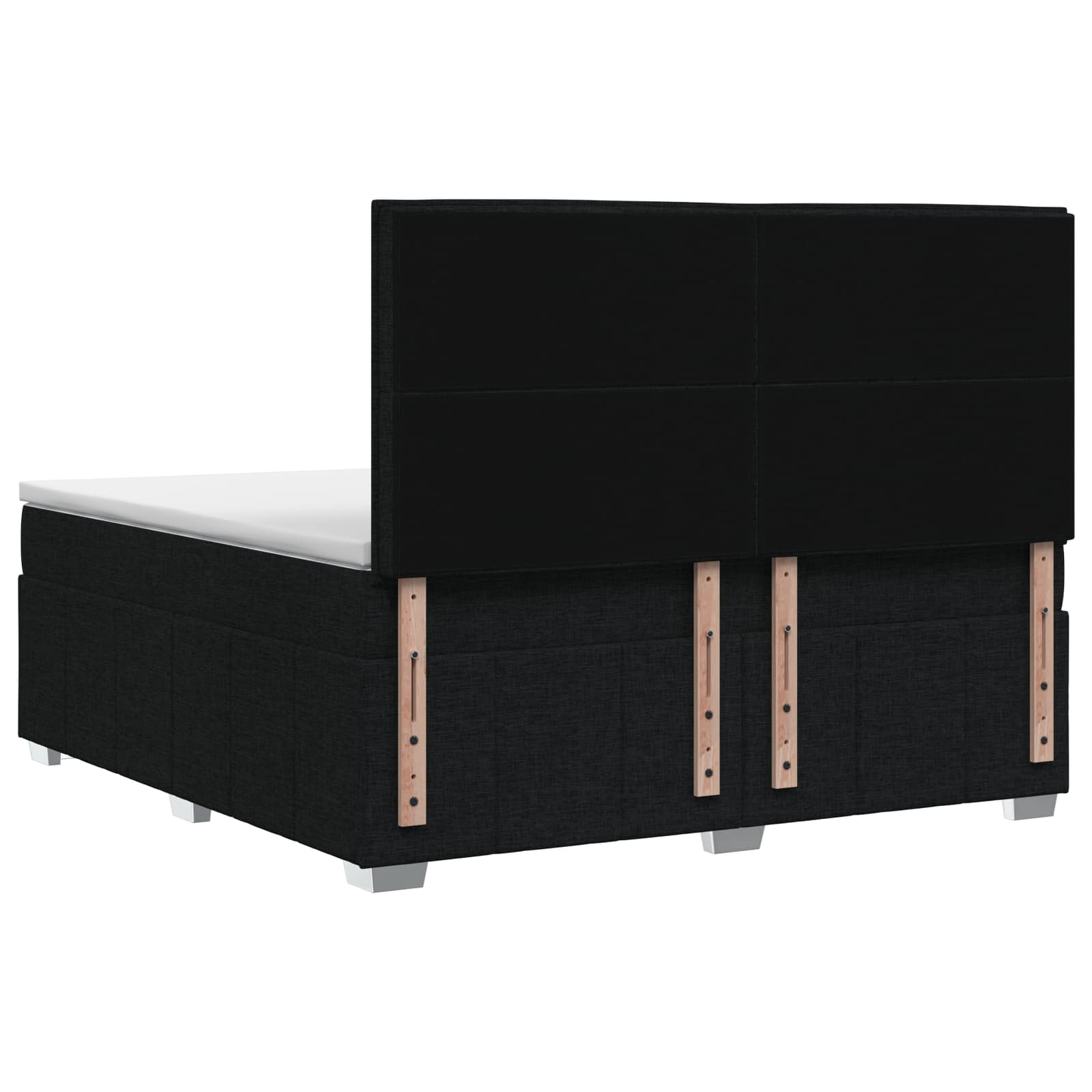 Boxspringbed met matras met hoofdeinde Zwart 140 x 200 cm Stof