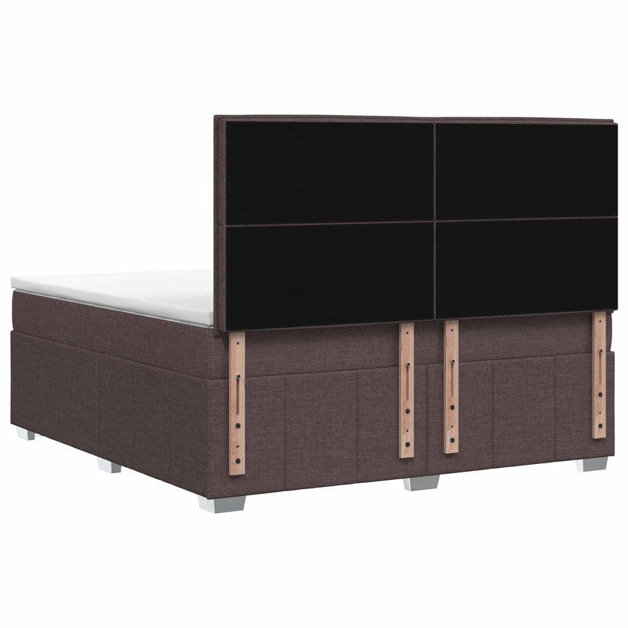 Boxspringbed met matras Donkerbruin 140 x 200 cm Stof