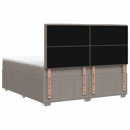Boxspringbed met matras met hoofdeinde Taupe 140 x 200 cm Stof