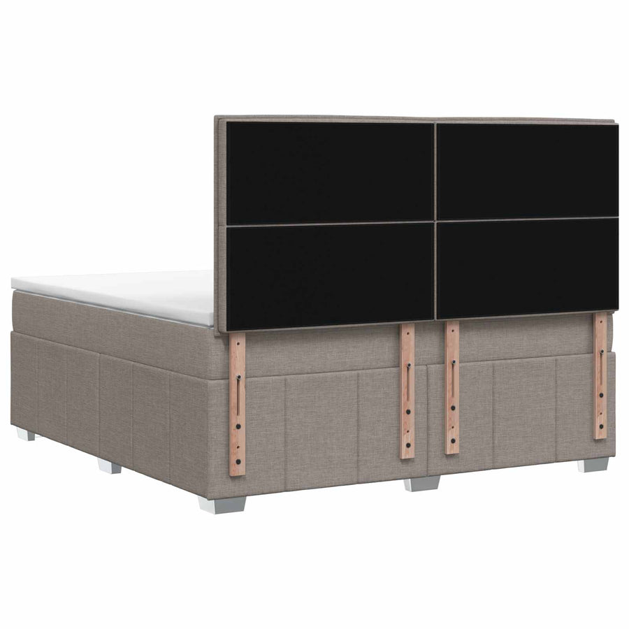 Boxspringbed met matras met hoofdeinde Taupe 140 x 200 cm Stof