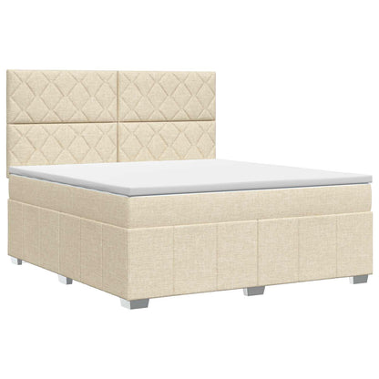 Boxspringbed met matras Crèmekleurig 140 x 200 cm Stof