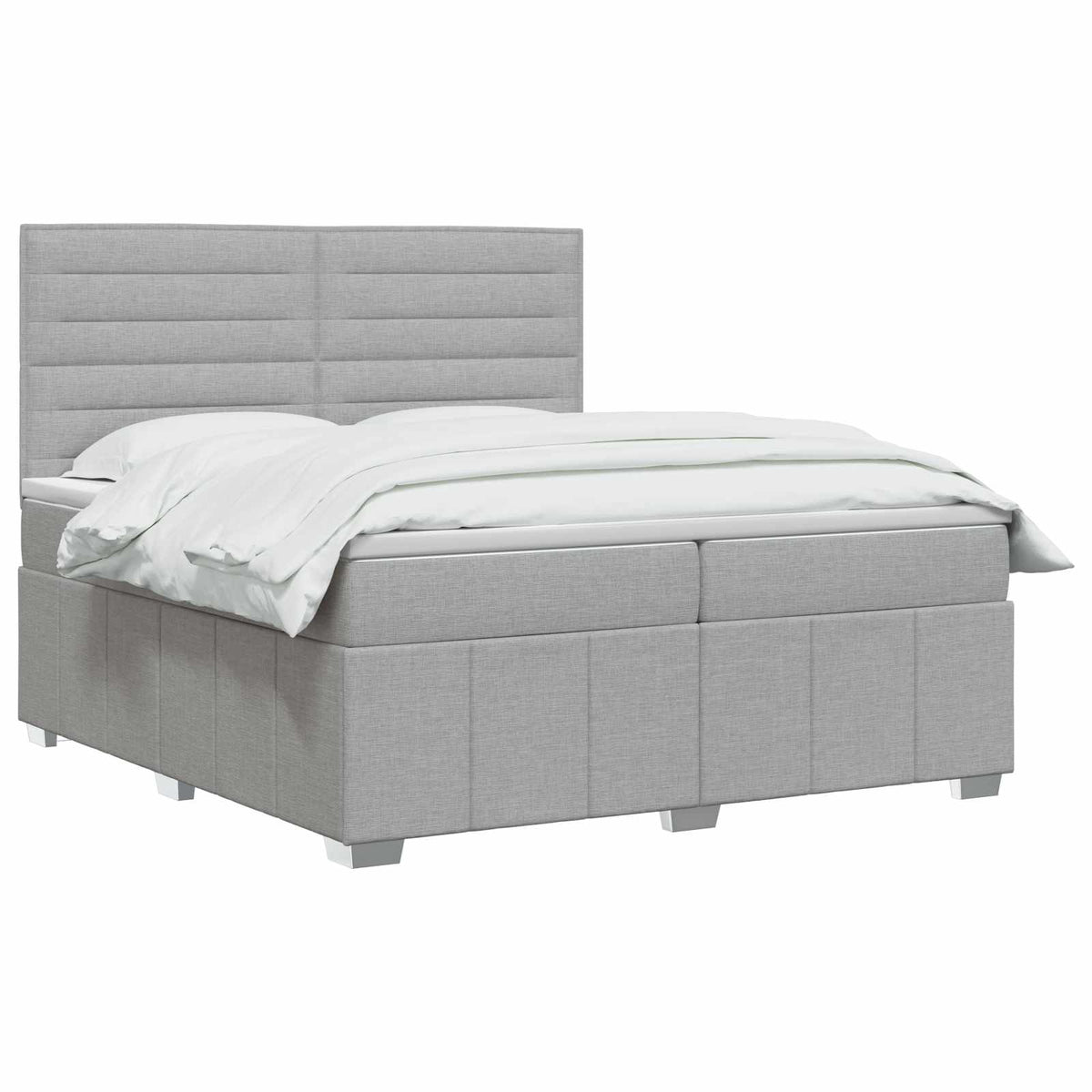 Boxspringbed met matras Lichtgrijs 160 x 200 cm Stof