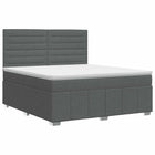 Boxspringbed met matras Donkergrijs 160 x 200 cm Stof