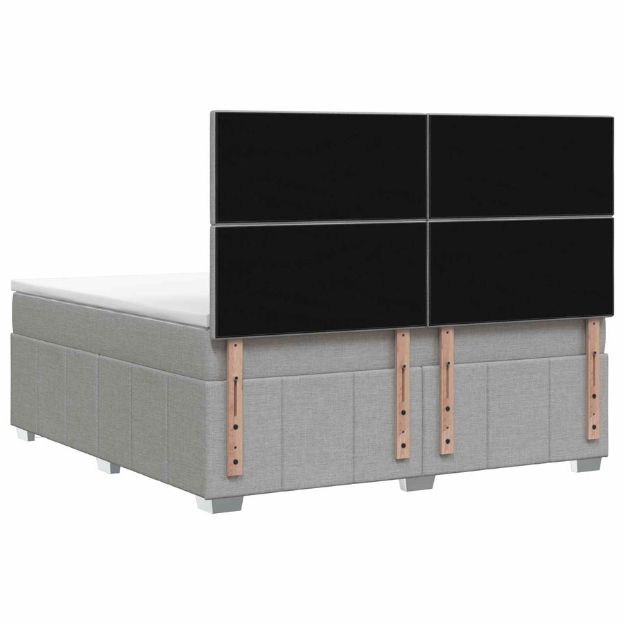 Boxspringbed met matras Lichtgrijs 160 x 200 cm Stof
