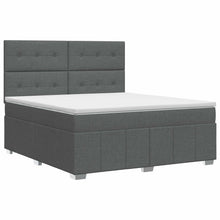 Boxspringbed met matras Donkergrijs 160 x 200 cm Stof
