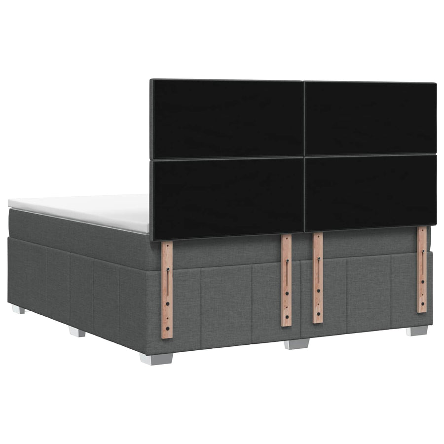 Boxspringbed met matras Donkergrijs 160 x 200 cm Stof