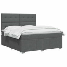 Boxspringbed met matras Donkergrijs 160 x 200 cm Stof