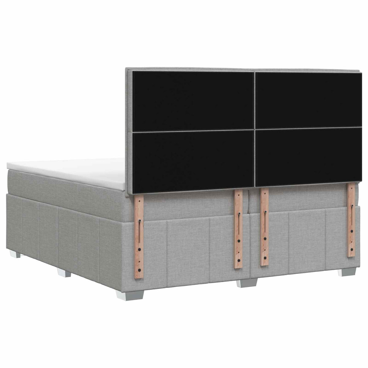 Boxspringbed met matras Lichtgrijs 160 x 200 cm Stof