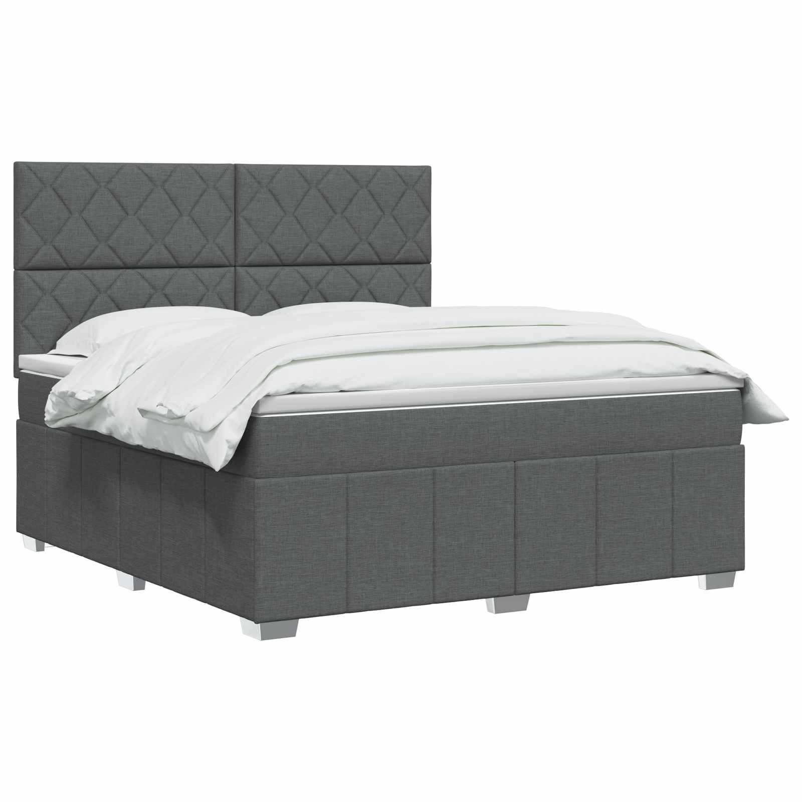 Boxspringbed met matras Donkergrijs 160 x 200 cm Stof