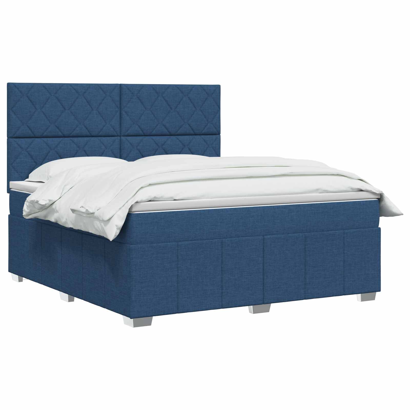Boxspringbed met matras met hoofdeinde Blauw 160 x 200 cm Stof