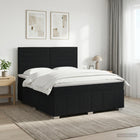 Boxspringbed met matras met hoofdeinde Zwart 180 x 200 cm Stof