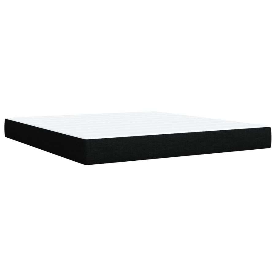 Boxspringbed met matras met hoofdeinde Zwart 180 x 200 cm Stof