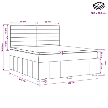 Boxspringbed met matras met hoofdeinde Zwart 180 x 200 cm Stof