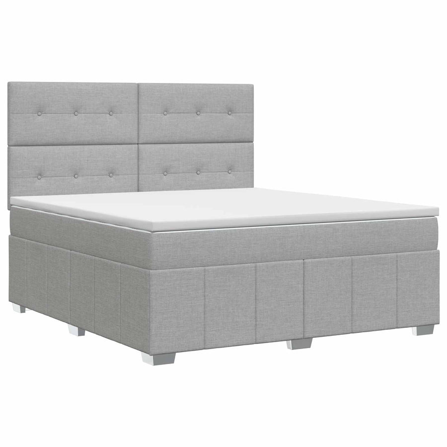 Boxspringbed met matras Lichtgrijs 180 x 200 cm Stof