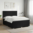 Boxspringbed met matras met hoofdeinde Zwart 180 x 200 cm Stof