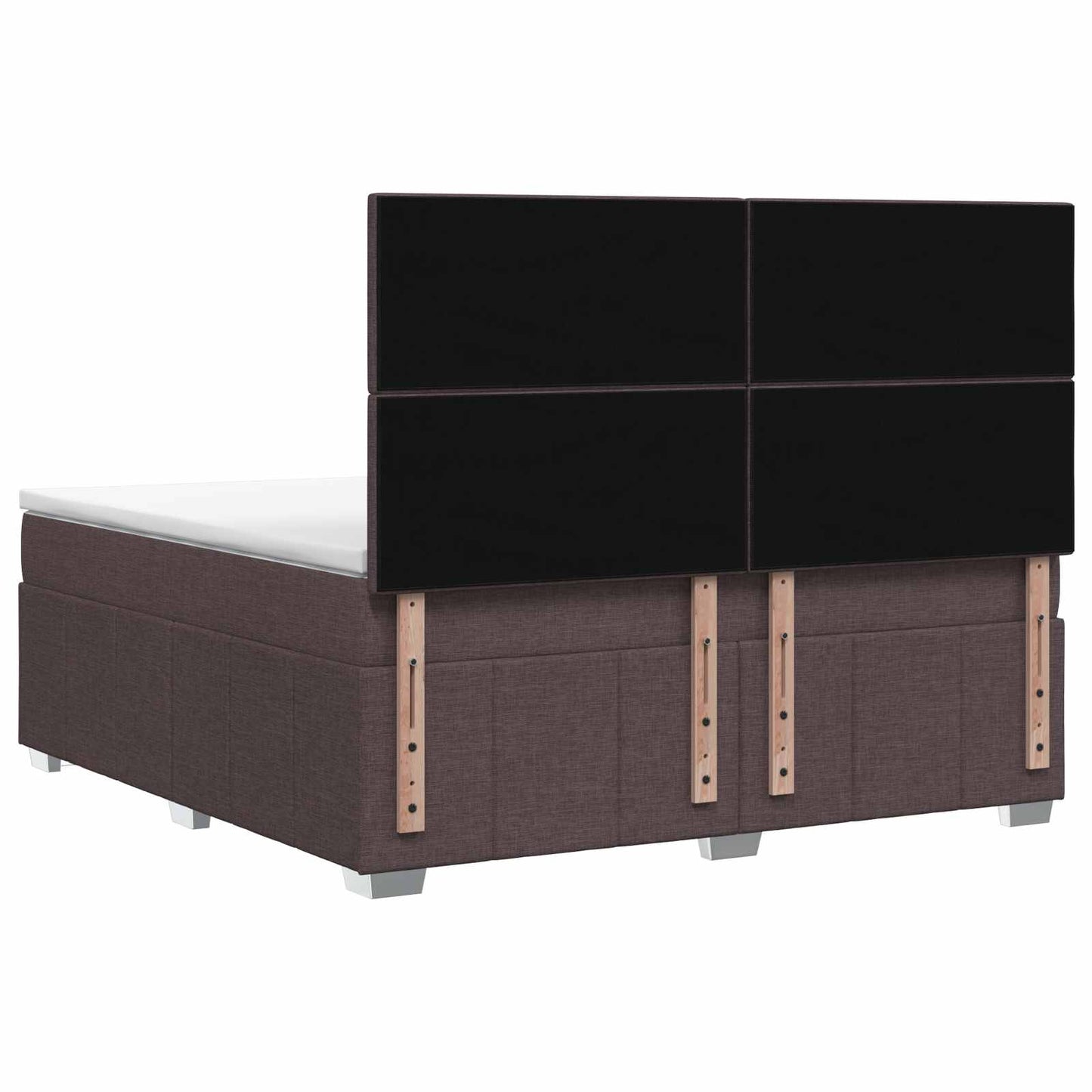 Boxspringbed met matras Donkerbruin 180 x 200 cm Stof