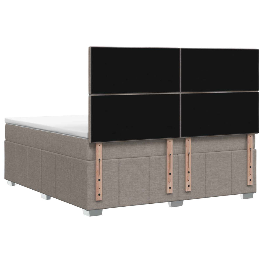 Boxspringbed met matras met hoofdeinde Taupe 180 x 200 cm Stof