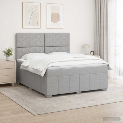 Boxspringbed met matras Lichtgrijs 140 x 200 cm Stof