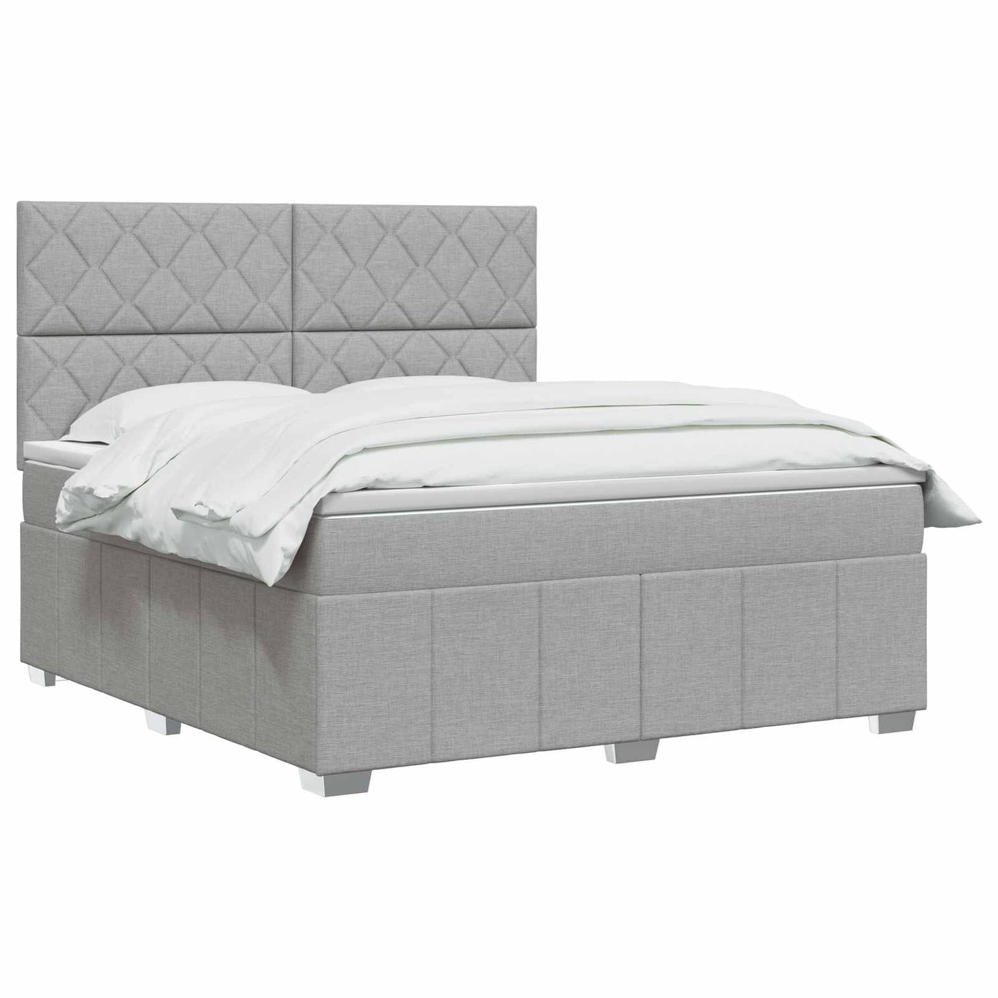 Boxspringbed met matras Lichtgrijs 180 x 200 cm Stof