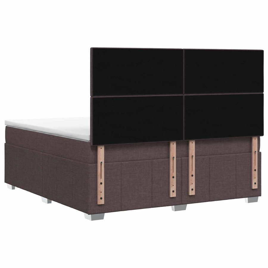 Boxspringbed met matras Donkerbruin 180 x 200 cm Stof