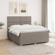 Boxspringbed met matras met hoofdeinde Taupe 140 x 190 cm Stof