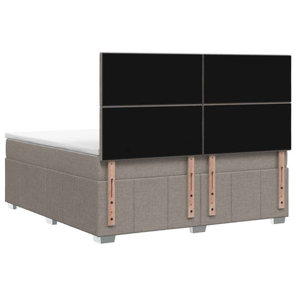 Boxspringbed met matras met hoofdeinde Taupe 180 x 200 cm Stof