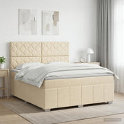 Boxspringbed met matras crèmekleurig 160x200 cm