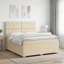 Boxspringbed met matras Crèmekleurig 140 x 190 cm Stof
