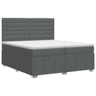 Boxspringbed met matras Donkergrijs 200 x 200 cm Stof