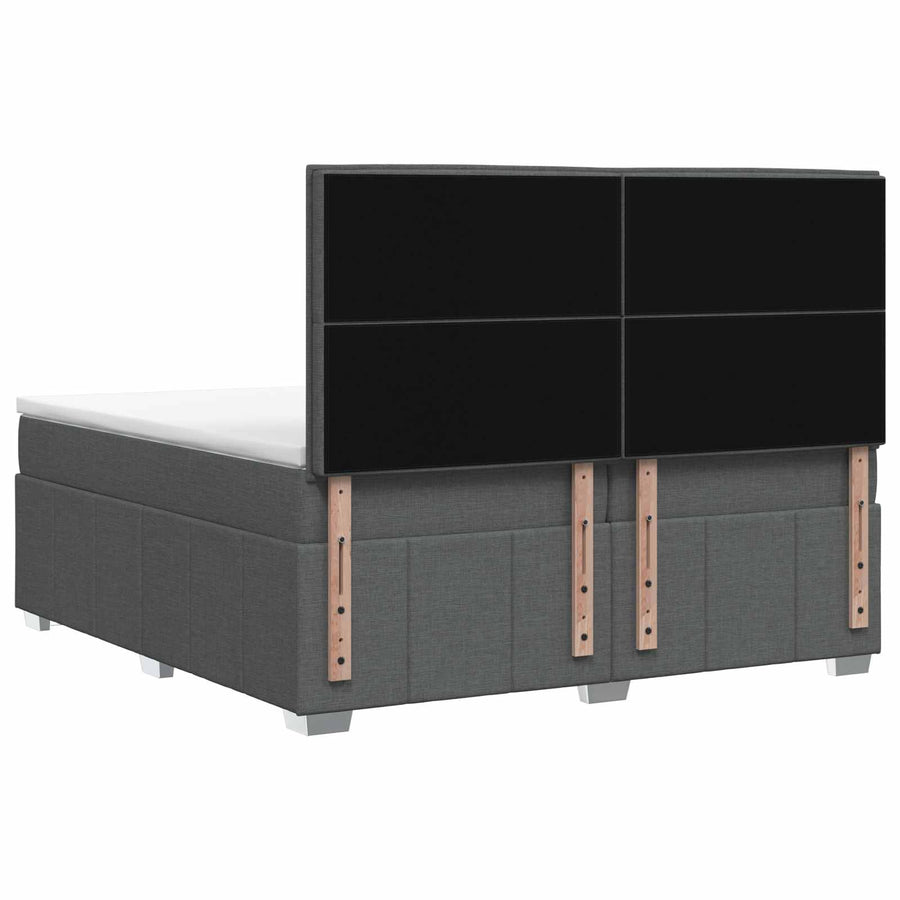 Boxspringbed met matras Donkergrijs 200 x 200 cm Stof
