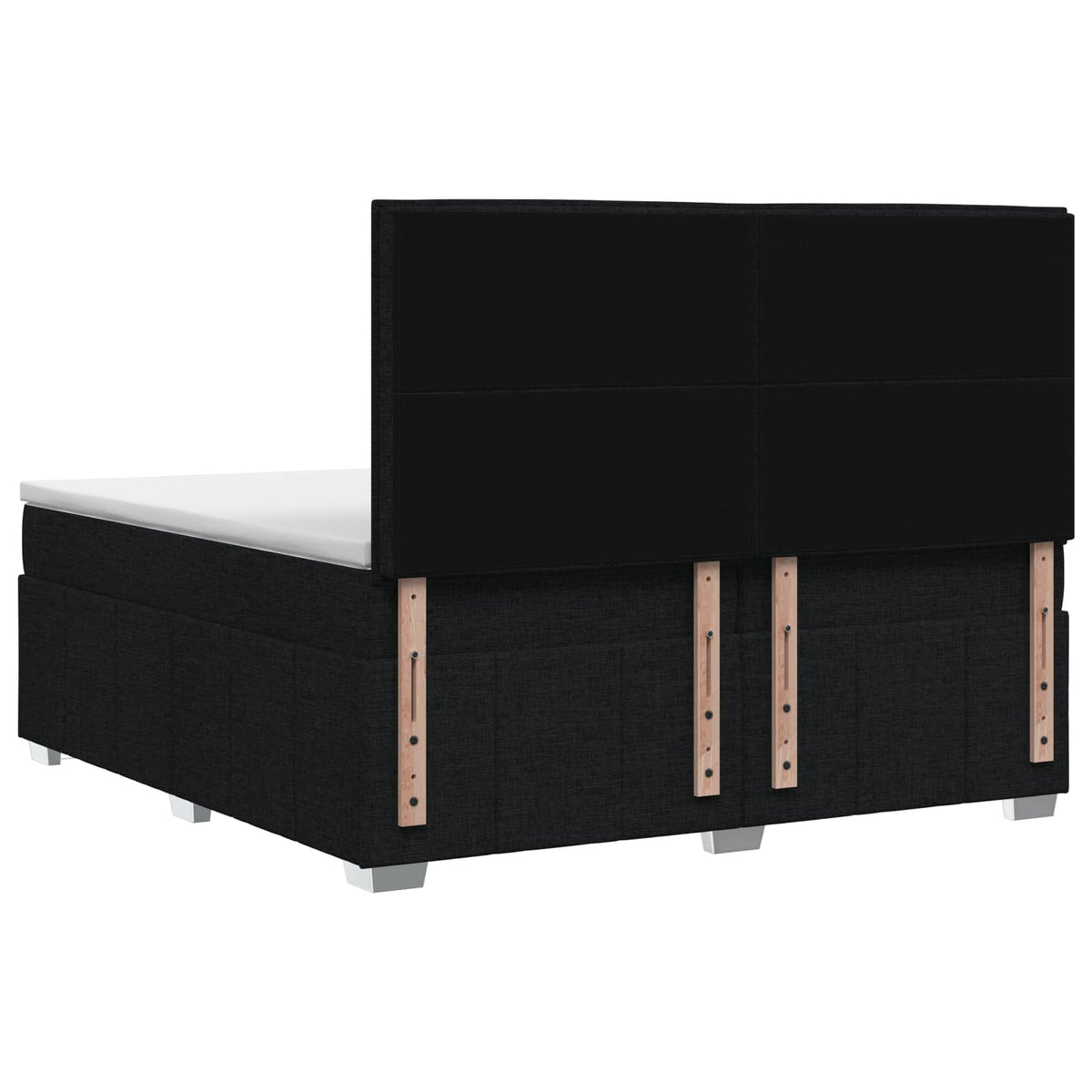 Boxspringbed met matras met hoofdeinde Zwart 200 x 200 cm Stof