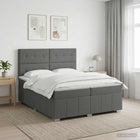 Boxspringbed 200x200 cm donkergrijs met matras