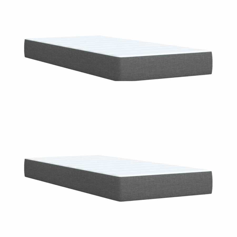 Boxspringbed met matras Donkergrijs 200 x 200 cm Stof