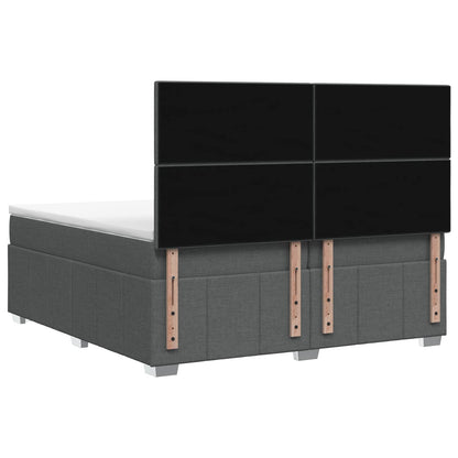 Boxspringbed met matras Donkergrijs 200 x 200 cm Stof