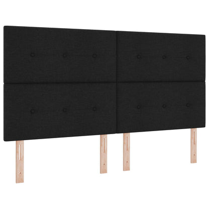 Boxspringbed met matras met hoofdeinde Zwart 200 x 200 cm Stof