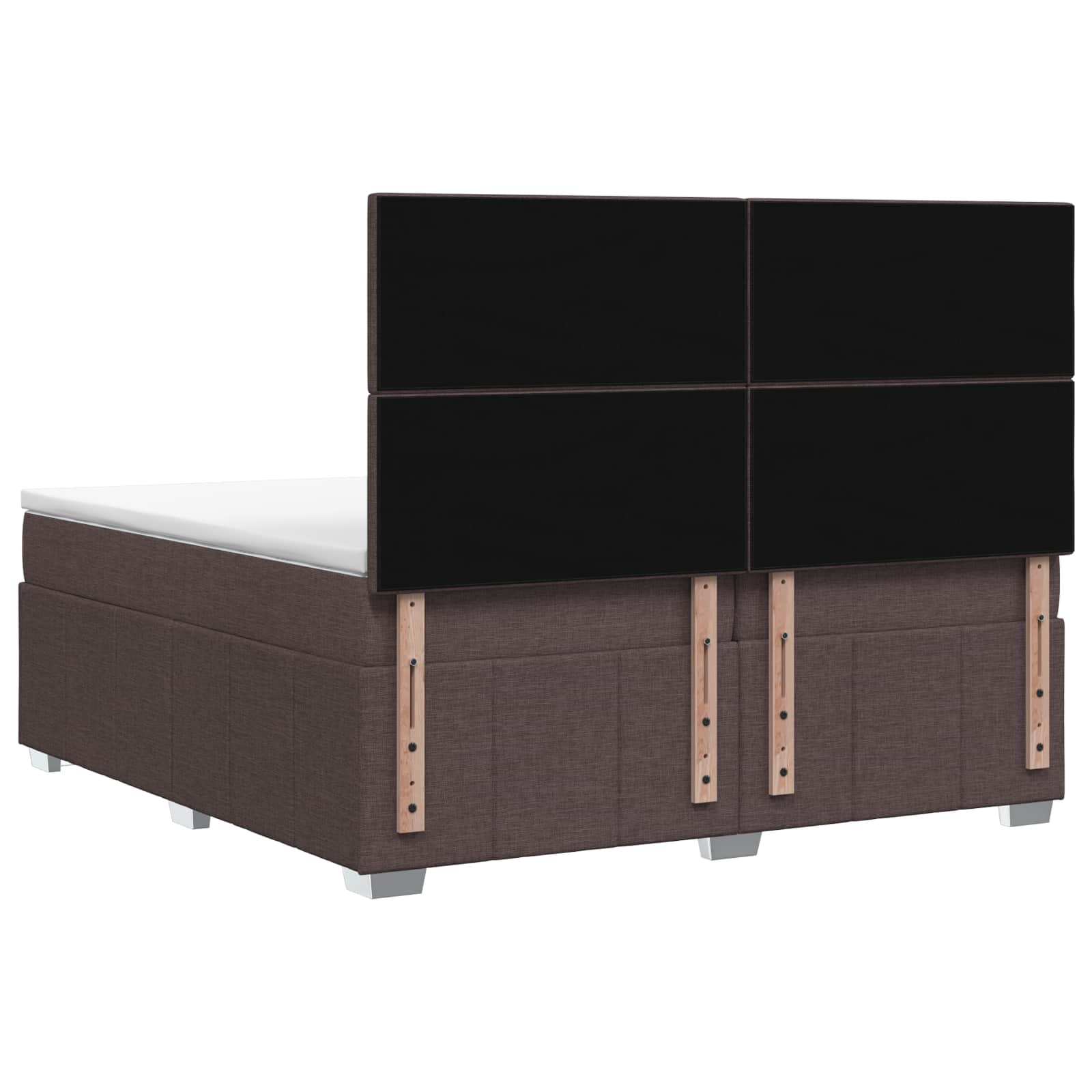 Boxspringbed met matras Donkerbruin 200 x 200 cm Stof