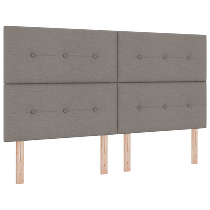 Boxspringbed met matras met hoofdeinde Taupe 200 x 200 cm Stof
