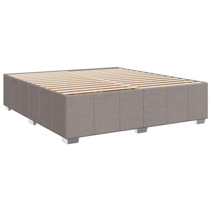 Boxspringbed met matras met hoofdeinde Taupe 200 x 200 cm Stof
