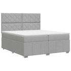 Boxspringbed met matras Lichtgrijs 200 x 200 cm Stof