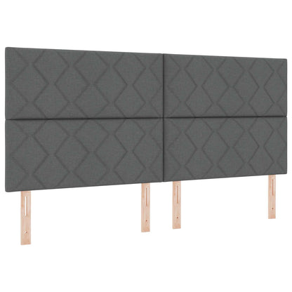 Boxspringbed met matras Donkergrijs 200 x 200 cm Stof