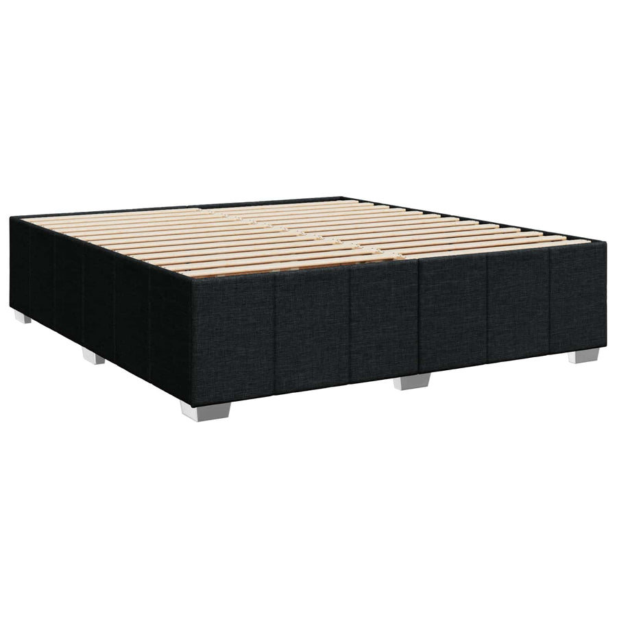 Boxspringbed met matras met hoofdeinde Zwart 200 x 200 cm Stof