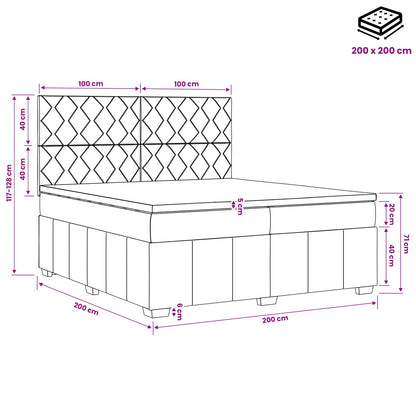 Boxspringbed met matras met hoofdeinde Taupe 200 x 200 cm Stof