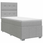 Boxspringbed met matras met hoofdeinde Lichtgrijs Enkel Stof