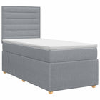 Boxspringbed met matras Lichtgrijs 80 x 200 cm Stof